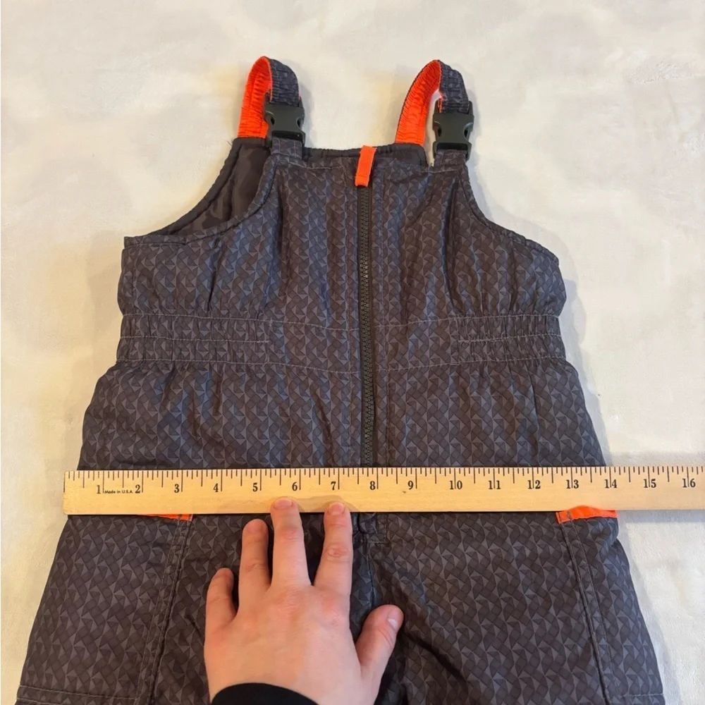 Carter's Gray and Orange Kids Overalls Size 3T Toddler Snow Pants Unisex